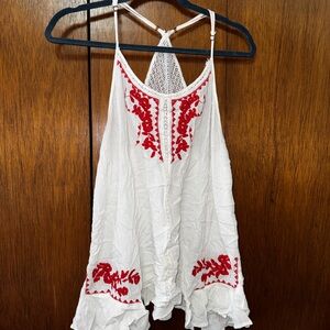 White top with Red Embroidery
